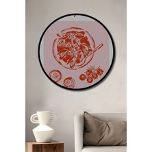 Teona Ahşap Çerçeve Görünümlü Pazar Akşam Yemeği Dekoratif Ahşap Mdf Ev Duvar Tablo Yuvarlak Ev Duvar Tablo