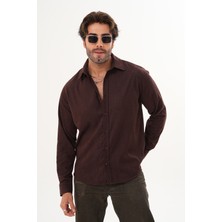 Catto Peak Gömlek Erkek Pamuklu Kadife Kumaş Likralı Mevsimlik Regular Gömlek