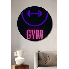 Teona Ahşap Çerçeve Görünümlü Spor Etkili Dekoratif Ahşap Mdf Işyeri Duvar Tablo Yuvarlak Işyeri Duvar Tablo