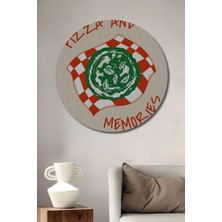 Teona Ahşap Pizza Zamanı Dekoratif Ahşap Mdf Ev/işyeri Duvar Tablo Yuvarlak Ev/işyeri Duvar Tablo