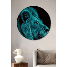 Teona Ahşap Aslan Asaleti Dekoratif Ahşap Mdf Ev/işyeri Duvar Tablo Yuvarlak Ev/işyeri Duvar Tablo