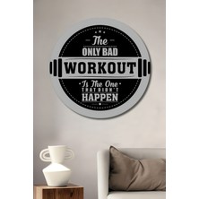 Teona Ahşap Motivasyonel Ahşap Mdf Dekoratif Tablo Fitness Mesajlı Yuvarlak Tablo