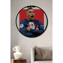 Teona Ahşap Çerçeve Görünümlü Mbappe Ahşap Mdf Dekoratif Ev/işyeri Duvar Tablo Yuvarlak Ev/işyeri Duvar Tablo