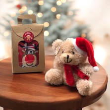 Masalsı Concept Yılbaşı Temalı Kraft Kutuda Çorap ve Noel Şapkalı Ayıcık Anahtarlık Yeni Yıl Yılbaşı Hediye Seti