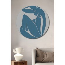 Teona Ahşap Mavi Çıplak Dekoratif Ahşap Mdf Ev/işyeri Duvar Tablo Yuvarlak Ev/işyeri Duvar Tablo