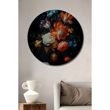 Teona Ahşap Çiçeklerin Büyüsü Dekoratif Ahşap Mdf Ev/işyeri Duvar Tablo Yuvarlak Ev/işyeri Duvar Tablo
