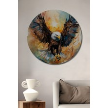 Teona Ahşap Kartal Özgürlüğün Kanatları Ahşap Mdf Dekoratif Işyeri Duvar Tablo Yuvarlak Işyeri Duvar Tablo