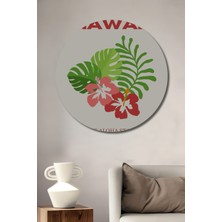Teona Ahşap Hawaii Tropikal Çiçekler Dekoratif Ahşap Mdf Ev/işyeri Duvar Tablo Yuvarlak Ev/işyeri Duvar Tablo