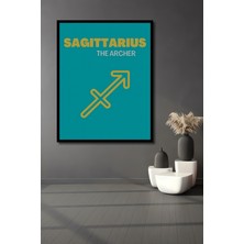 Teona Ahşap Çerçeve Görünümlü Yay Burcu Ahşap Mdf Dekoratif Işyeri Duvar Tablo Dikdörtgen Işyeri Duvar Tablo