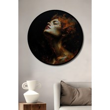 Teona Ahşap Çerçeve Görünümlü Ateşin Ruhuyla Dekoratif Ahşap Mdf Ev Duvar Tablo Yuvarlak Ev Duvar Tablo