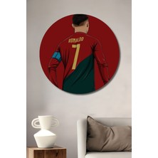 Teona Ahşap Ronaldo Futbolcu Ahşap Mdf Dekoratif Ev/işyeri Duvar Tablo Yuvarlak Ev/işyeri Duvar Tablo