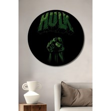 Teona Ahşap Çerçeve Görünümlü Hulk Güç Temalı Dekoratif Ahşap Mdf Ev Duvar Tablo Yuvarlak Ev Duvar Tablo