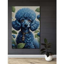Teona Ahşap Mavi Poodle Çiçekli Dekoratif Ahşap Mdf Ev/işyeri Duvar Tablo Dikdörtgen Ev/işyeri Duvar Tablo