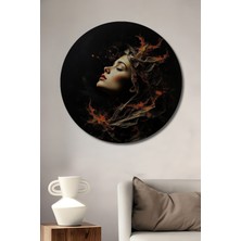 Teona Ahşap Ateşin Zarafeti Ahşap Mdf Dekoratif Ev/işyeri Duvar Tablo Yuvarlak Ev/işyeri Duvar Tablo