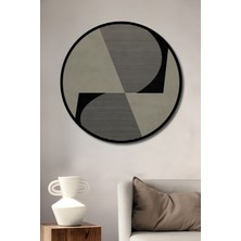 Teona Ahşap Çerçeve Görünümlü Soyut Sanat Geometrik Ahşap Mdf Dekoratif Ev Duvar Tablo Yuvarlak Ev Duvar Tablo