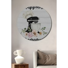 Teona Ahşap Mutfağın Mutluluk Dolu Dekoratif Ahşap Mdf Ev/işyeri Duvar Tablo Yuvarlak Ev/işyeri Duvar Tablo