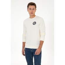U.S. Polo Assn. Erkek Regular Fit Bisiklet Yaka Krem Sweatshirt 50308717-VR256