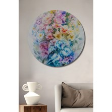Teona Ahşap Renkli Çiçek Bahçesi Ahşap Mdf Dekoratif Ev/işyeri Duvar Tablo Yuvarlak Ev/işyeri Duvar Tablo