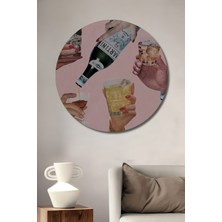 Teona Ahşap Dekoratif Ahşap Yuvarlak Tablo Kutlama Anı