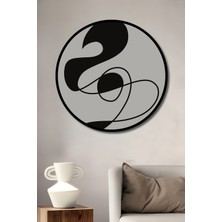 Teona Ahşap Çerçeve Görünümlü Soyut Sanat Dekoratif Ahşap Mdf Işyeri Duvar Tablo Yuvarlak Işyeri Duvar Tablo