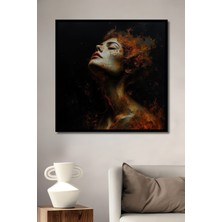 Teona Ahşap Çerçeve Görünümlü Ateşin Ruhuyla Dekoratif Ahşap Mdf Ev Duvar Tablo Dikdörtgen Ev Duvar Tablo