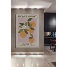 Teona Ahşap Çiçek Pazarı Turuncu Yaz Dekoratif Ahşap Mdf Ev/işyeri Duvar Tablo Dikdörtgen Ev/işyeri Duvar Tablo