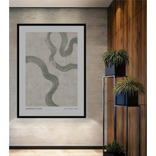 Teona Ahşap Dekoratif Ahşap Dikdörtgen Tablo Yeşil Kıvrımlar Çerçeve Görünümlü