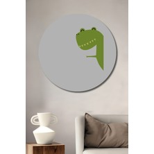 Teona Ahşap Dekoratif Ahşap Yuvarlak Tablo Dinozor Gülümsemesi