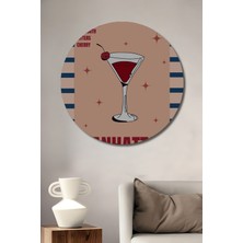 Teona Ahşap Manhattan Kokteyl Dekoratif Ahşap Mdf Ev/işyeri Duvar Tablo Yuvarlak Ev/işyeri Duvar Tablo