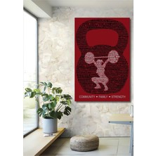 Teona Ahşap Kettlebell ve Halterci Dekoratif Ahşap Mdf Ev/işyeri Duvar Tablo Dikdörtgen Ev/işyeri Duvar Tablo