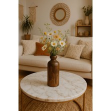 ENYAZA(2024) Ahşap Vazo Ceviz Rengi - 18CM & 7cm Dekoratif Vazo, Rustik Vazo, El Yapımı Ahşap Dekor Çiçeklik