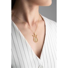 Famira 925 Ayar Tuğralı Lale Gümüş Kolye