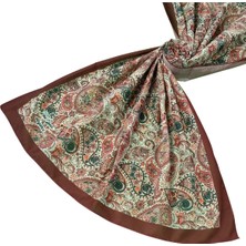 Mim Eşarp ve Şal Vav Ipek Soft Pamuklu Etnik Desenli Şal 75X190 cm