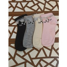 Rocks For Penye Tüllü Desenli 4'lü Kadın Patik Çorap