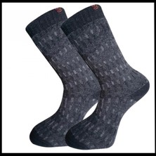 Pro Çorap Uyguna-Yakala Erkek Çorabı Gri Kuzu Yünü Havlu -RAP.396