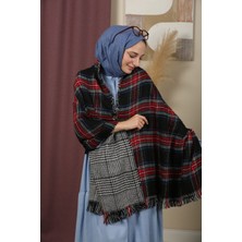 Mim Eşarp ve Şal Çift Taraflı Ekose Kışlık Omuz Şalı