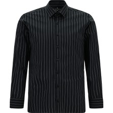 Abdullah Kiğılı Uzun Kol Slim Fit Pamuklu Çizgili Gömlek