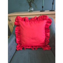 Fırfırlı Kırlent Kılıfı Sıvı Itici Özeliğe Sahip