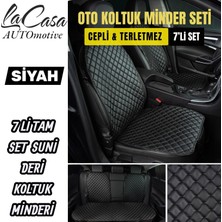 Lacasa Automotive Ortopedik,ergonomik,cepli,kaymaz Suni Deri(Vinil) Oto Kılıf-Minder (7parça Set)