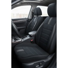 Trobus Mercedes E Serisi (W212/W213) 2009–2023 Uyumlu - Tay Tüyü Orta + Lacost Kenar, 8 mm Süngerli Oto Koltuk Kılıfı Siyah (2 cm Yan Destek)