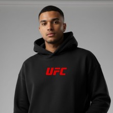 Relax Fit Kapüşonlu Kanguru Cepli Kalın Basic Düz Siyah Beyaz Sweatshirt