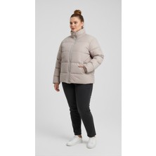 Symirna Kadın Şişme Mont Silikon Elyaflı Su Itici Kumaş