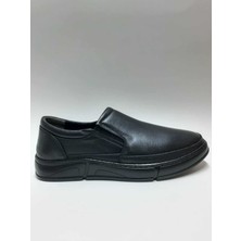 Hsa Hakiki Deri Bağcıksız Esnek Siyah Günlük Kauçuk Taban Kışlık Erkek Ayakkabı C-89252157HSA