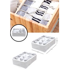 12 Bölmeli Pratik Bölmeli Çekmece Düzenleyici Organizer(Iç Çamaşırı Kravat Çorap Düzenleyici)