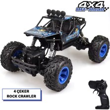 Giffy 1:16 Ölçek Oyuncak 4x4 Uzaktan Kumandalı Rock Crawler Off Road Aracı 4 Çeker Şarjlı 20 Dk Kullanım Kırmızı ve Mavi Oyuncak Off Road