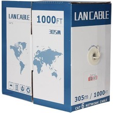 kzy mobilyal PowerMaster PM-6835 23 AWG 0.57mm 1Gbps UTP %100 Bakır Alaşım 305 Metre Gri CAT6 Kablo