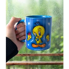 Tweety Hediyelik Kaliteli Porselen Çay Kahve Kupası, Ev Ofis Kupa Bardak Tasarım Hediyelik Kupa