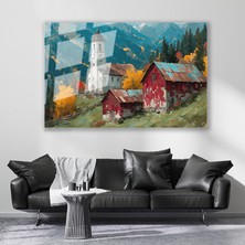 Artarilion Cam Yatay Duvar Tablosu Cam Sonbahar Manzarasi5 Ev Ofis Salon Modern Duvar Tablosu