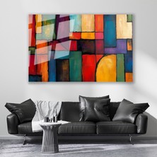 Artarilion Cam Yatay Duvar Tablosu Cam Soyut Geometrik Sanat2 Ev Ofis Salon Modern Duvar Tablosu