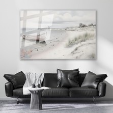 Artarilion Cam Yatay Duvar Tablosu Cam Vintage Kiyi Manzarasi Ev Ofis Salon Modern Duvar Tablosu